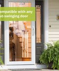 Pull Handle Replacement Kit For Storm Doors And Screen Doors White Finish, Easy Pull To Open Design, shown installed