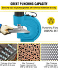 35 Ton Hydraulic Hole Punch Tool For Iron Copper Aluminum And Stainless Steel Sheets With 109mm Throat And High Carbon Tungsten Die Set