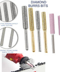 20 Piece Chainsaw Sharpening Kit With Diamond Burr Files And Angle Guide showing various burr bits and sharpening rotary tool