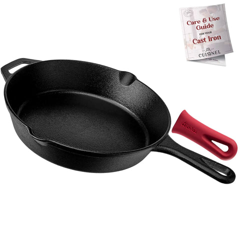 Cast Iron Skillet Set 8 Inch 10 Inch 12 Inch Pre Seasoned Frying Pans With Silicone Handle Grip Covers For Indoor Outdoor Use