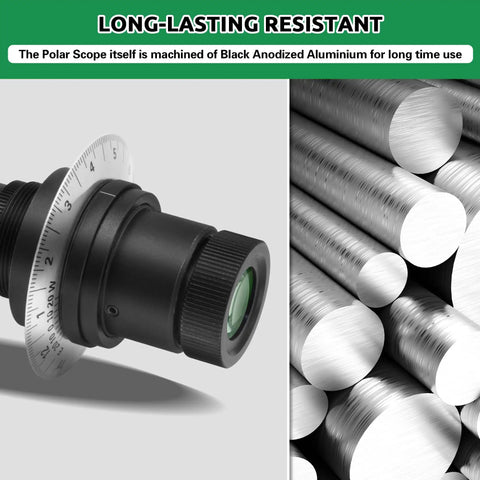 Polar Finder Scope For EQ 5 Mount With Quick Eyepiece Focus Sharp Reticle Precise Polar Alignment Black Anodized Aluminum Body