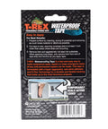 Back packaging of T-Rex waterproof tape showing application instructions and barcode