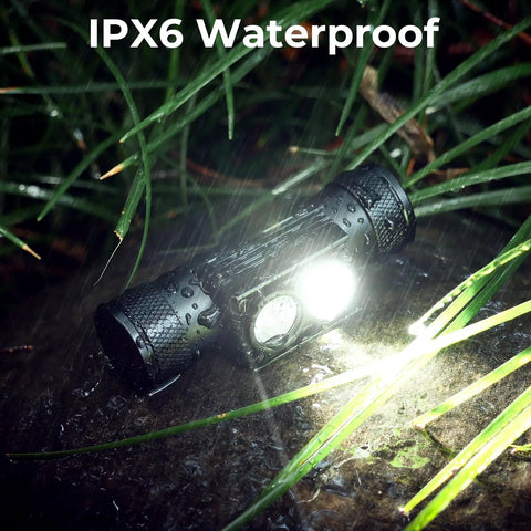 Rechargeable LED Headlamp With 90 CRI White Light And 660nm Deep Red Light For Night Vision, USB C Charging, lightweight, rugged in rain