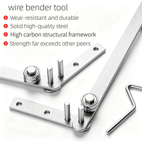 Compact Manual Rebar Bender And Wire Bending Jig For Garages Desktop Tubing Forming Tool with metal framework and robust design.