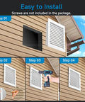 Installation steps for Aluminum Gable Return Air Vent Cover With White Mesh For Interior Doors And Dryers Big 16 By 16 Inch Wall Mount Vent Grille.