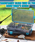 Open Six Pack Waterproof Fishing Tackle Boxes 3600 And 3700 With Removable Dividers, durable plastic, blue camo, outdoors.