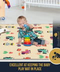 Child playing on rug with Non Slip Rug Lock Grip For Hard Floors Keeps Area Rugs From Sliding With Cushioned Padding And Floor Protection