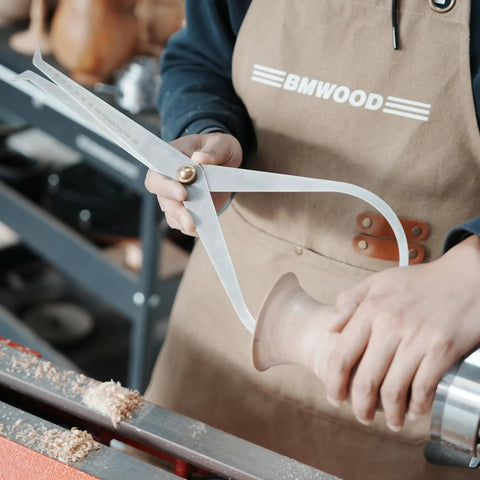 Heavy Duty Boss Level Double Ended Bowl Caliper Stainless Steel Measuring Gauge measuring woodturning wall thickness.