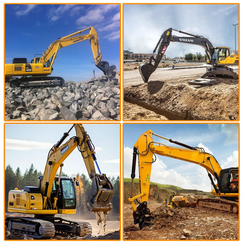 Mini Excavator Quick Change Hitch Coupler Mechanical Attachment Connector For 0.6 To 3 Ton Machines in use on rocky and dirt terrain