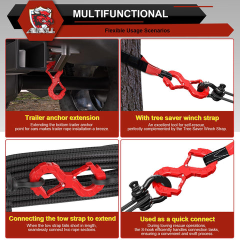 3/8 Inch Tow Hook And Winch Shackle For Off Road Recovery 33000 Lbs G80 Heavy Duty Integrated Quick Shackle in use scenarios