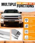 ECOTRIC chrome steel bumper face bar for Chevy Silverado (2007–2013) front view with inset close-ups