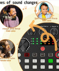 Sound changes visual on V8s Audio Interface from BM-800 Podcast Gear Bundle with voice effects and user images.