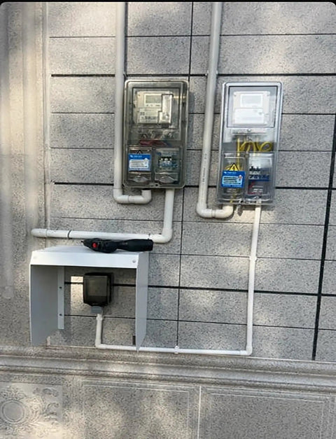 Heavy Duty EV Charger Weather Cover Wall Mounted Outdoor Charging Station Rain Shield Rust Proof Steel Housing Built Like Iron Straight From Factory Drop Dead Easy Diy Setup For Home Electric Cars on wall with conduits.