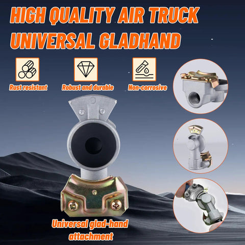 Beefed Up Truck Tire Inflator Kit with Universal Gladhand Connection, rust-resistant and durable construction on display