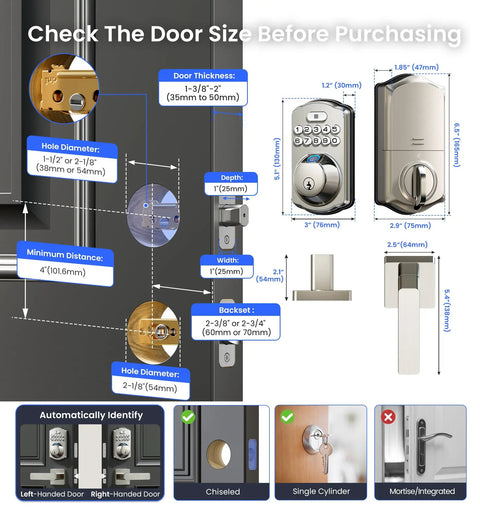 Smart Home Keyless Entry Digital Door Lock With Fingerprint Deadbolt And Handle Set App Remote Hub Free Wifi Security Satin Nickel Finish Straight Wifi Hookup Top Shelf Build Lock It Down Round The Clock