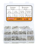 Heavy Duty 304 Stainless Steel Wood And Metal Screw Kit With 450Pcs Self Tapping Phillips Countersunk Flat Head Screws in storage box