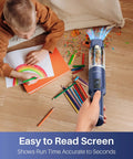 Cordless Handheld Vacuum With 12KPa High Power Suction, Brushless Motor, LED Screen, cleaning colorful pencil shavings