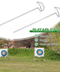 24 Pack 6 Inch Archery Target Pins With Loop Handle Built Tough Stainless Steel Ground Stakes For Thick Foam Targets Outdoors.