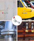 Beefy Heavy Duty Stainless Steel 304 Adjustable Toggle Clamp Catch With Lock Hole on doors and pipes, quick release shown