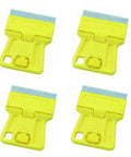 High Visibility Mini Razor Blade Scraper One And Three Sixteenths Inch Glass Scraper with Four Pack Replacement Blades