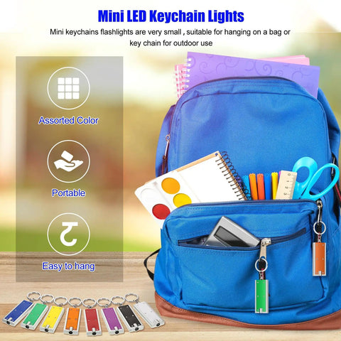 16 Pack Mini Keychain Flashlights, Ultra Bright LED Pocket Lights For Camping And Hiking, Emergency Ready, Everyday Carry Multicolor Compact Keychain Lights For Bags And Backpacks