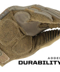 Back view of brown M-Pact Tactical Gloves With Secure Fit, Touchscreen Capable Dexterity, and Tough As Nails Grip For Men, Large