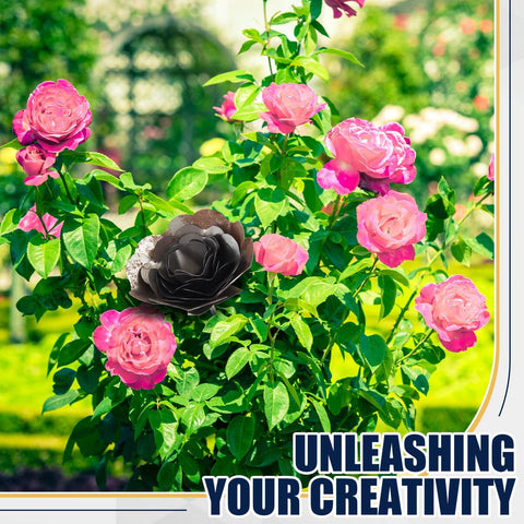 Beginner Welding Kit For 3D Rose Flower Projects With 201 Stainless Steel in garden setting, showcasing metal art craft rose