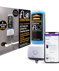 Smart Air Conditioning Drain Line And Drain Pan Cleaner With Bio Enzymatic Cleaning Solution, product box and smartphone app.