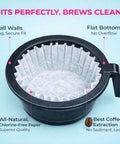Large Commercial Coffee Filters 9.5 X 4.5 Inches For 12-Cup BUNN Fetco And Curtis Coffee Machines in black brewer with tall walls