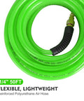 Built Like A Tank 1/4 Inch By 50 Feet Reinforced Polyurethane Air Compressor Hose With Quick Coupler Plug Kit Bend Restrictors 300 Psi lightweight flexible design