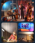 RGB Floor Lamp With Remote And Touch Control Dimmable 2700K To 6500K Torchiere Tall Standing Lamp For Living Room And Office 12 Color Modes And Dynamic Brightness Create The Perfect Vibe Atmosphere lighting in various settings