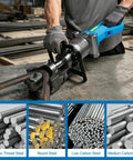 Crafthydro 1600W Electric Hydraulic Rebar Bender Tool for 1 Inch #8 25mm steel rods in use on a construction site.