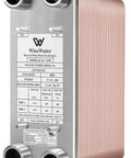 Rock Solid Brazed Plate Heat Exchanger 5X12 Inch 100 Plates Copper And 316L Stainless Steel close-up view with connections.