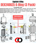 Replacement O Ring DEX2400Z5 For Hayward Filter Outlet Elbow Fits Micro-Clear Pro-Grid Swim-Clear And HCF Cartridge Filters Must Have Aladdin O24 Fittings 3 Pack, synthetic rubber 3-pack
