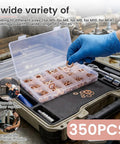 Must Have 350 Piece Copper Crush Washer Kit With M5 M14 Red Flat Rings For Oil Drain Plugs Brake Lines Banjo Bolts Marine Hydraulic Plumbing Stop Leaks With This Set For Car Truck Repairs Rock Solid Seals And Performance For DIYers And Pros, 350pcs in case