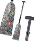 Sting Plus Dragon Boat Paddle For Dope Racing, Adjustable Carbon Fiber 3K Build, Ultra Lightweight 20 Oz, colorful dragon art