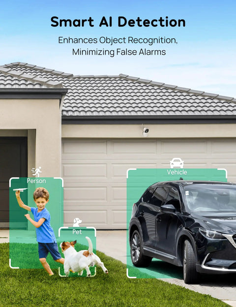 Outdoor Security Camera With 2K 4MP HD Video, Wired Indoor Outdoor Surveillance For Home, Color Night Vision, AI detection demo