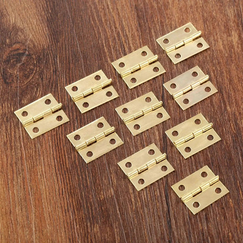 20 Pack Decorative Jewelry Box Hinges For Small Wood Boxes 18x16mm Mini Cabinet Hinges With Screws on wood surface