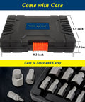Pro Grade 25 Piece Heavy Duty Screw Extractor Set For Damaged Bolts Screws And Studs In Chromium Molybdenum Steel case front view