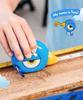 Kid Friendly 8 Foot Tape Measure With Blue Bird Design STEM Educational Tool Featuring Level And Protractor Retractable And Child Safe Vinyl Case With Backpack Clip Ideal Gift For Boys And Girls 3 Plus