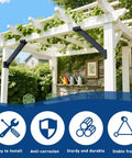 Pergola with installed Heavy Duty 12 Pack 45 Degree Angle Pergola Bracket Kit For 4x4 Lumber Gazebo Construction Open Corner Steel Brackets