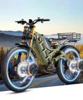 Next Gen Dual Motor Electric Bike For Adults Featuring A Beast Build With 5600W Peak Output And A Huge 60V 80Ah Battery Delivers 250 Plus Miles Of Range, showcasing fat tires and robust design.