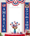 Patriotic Outdoor Decor Two Pack Fourth Of July Banner Set Red White And Blue Porch Flags For Front Door Or Balcony 14 Inch By 72 Inch Vertical Hanging Flags Celebrating USA Spirit 1776 2026