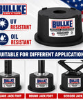 Tough As Nails USA Built Heavy Duty Round Trailer Leveling Blocks For RV Camper And Fifth Wheels UV Resistant Recycled Plastic Jack Pads showing various applications.