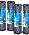 1 Micron 2.5 Inch By 10 Inch Whole House CTO Carbon Sediment Filter Cartridge Pack Of Four For Your Home Water NSF 42 Certified