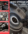 Close-up of snap ring pliers from the 10 Piece Snap Ring Pliers Set Heavy Duty Internal And External Circlip Pliers Kit used in mechanical repair