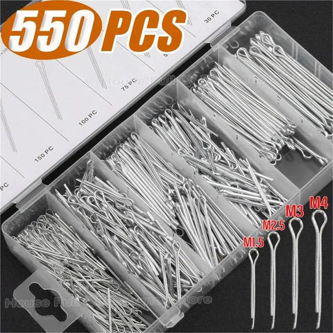 Stainless Steel U Cotter Pin Kit Set With Split Pins Assorted Sizes In Handy Box