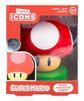 Super Mushroom Icon Light For Gamers Inspired By Nintendo Mario Series Battery Powered Night Light in packaging.