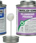 Twin Pack 780 PVC Regular Bodied Plumbing Solvent Cement And Purple Primer Set with applicator brushes