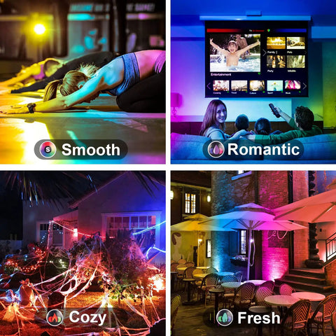 Dope Outdoor LED Flood Light 500W Equivalent RGBW Color Changing Landscape Lighting With 24 Hour Timer used indoors and outdoors